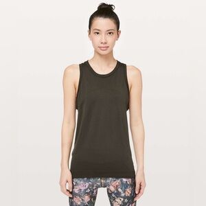 Lululemon Swiftly Breeze Tank *Relaxed Fit in Dark Olive Size 12